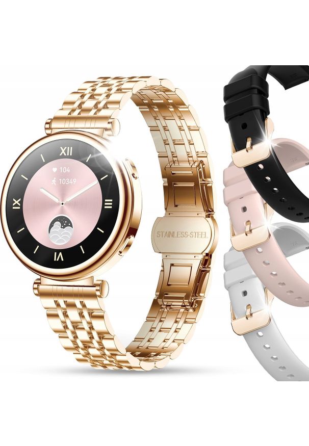 JG Smart - SMARTWATCH DAMSKI ZEGAREK MENU PL ROZMOWY SMART WATCH DLA KOBIETY + 4 PASKI. Rodzaj zegarka: smartwatch