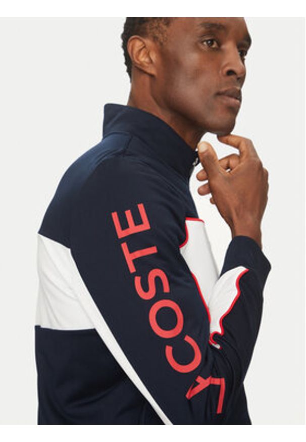 Lacoste Bluza SH8942 Granatowy Regular Fit. Kolor: niebieski. Materiał: syntetyk