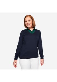 INESIS - Sweter do golfa damski MW 100 dekolt w serek. Typ kołnierza: golf, dekolt w serek. Kolor: niebieski. Materiał: bawełna, materiał. Styl: sportowy, elegancki #1