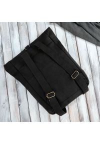 Plecak męski ze skóry wegańskiej PAOLO PERUZZI E-06-BL czarny. Kolor: czarny. Materiał: materiał. Wzór: paski #1