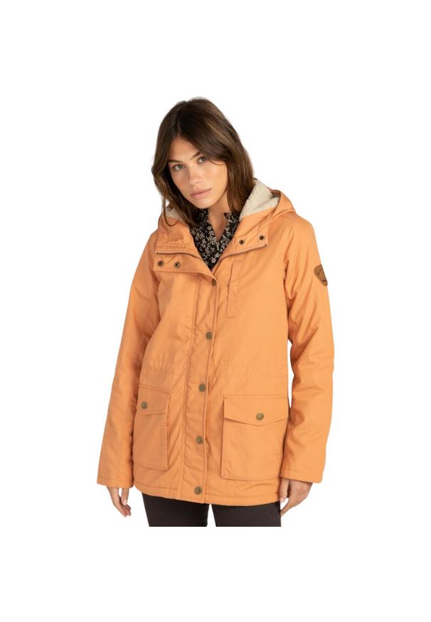 Kurtka zimowa damska Billabong FacilIti parka. Kolor: pomarańczowy. Materiał: poliester, bawełna. Sezon: zima