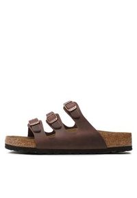 Birkenstock Klapki Florida 53901 Brązowy. Kolor: brązowy. Materiał: skóra