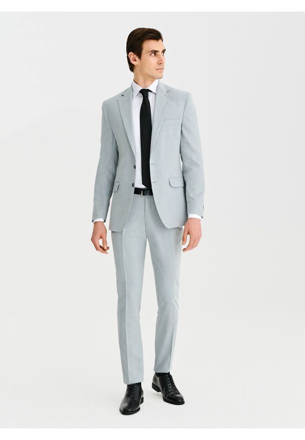 Pako Lorente - PAKO LORENTE – Szara marynarka garniturowa. Kolor: szary. Materiał: poliester, elastan, wiskoza. Wzór: gładki. Styl: młodzieżowy