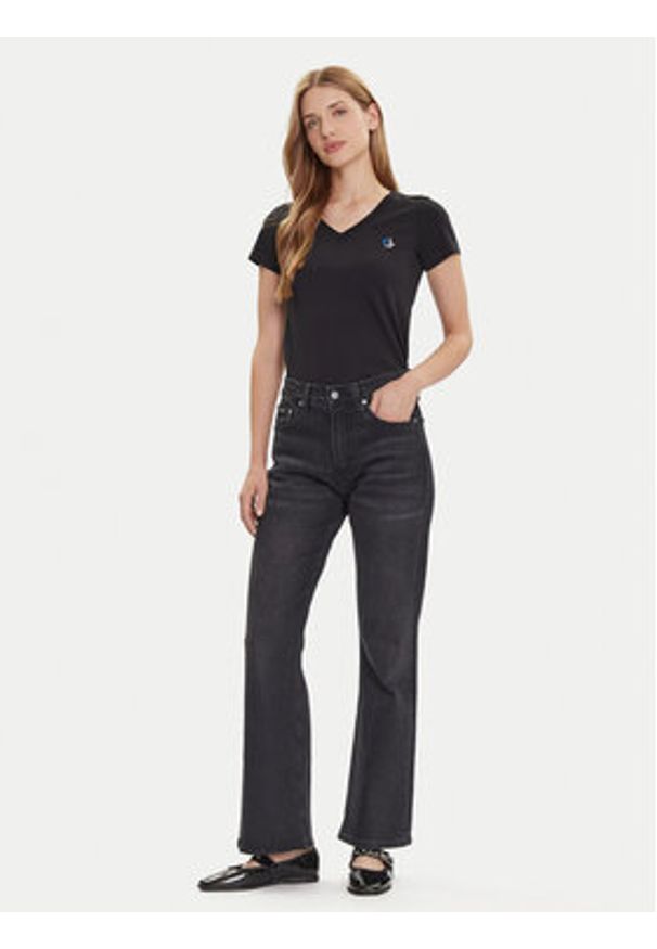 Karl Lagerfeld Jeans T-Shirt A2W17097 Czarny Regular Fit. Kolor: czarny. Materiał: bawełna