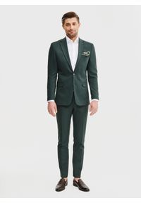 Pako Lorente - PAKO LORENTE - Zielona marynarka garniturowa. Kolor: zielony. Materiał: poliester, elastan, wiskoza. Wzór: gładki. Styl: młodzieżowy #7