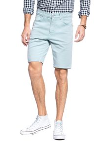 Wrangler - MĘSKIE SZORTY JEANSOWE WRANGLER 5 POCKET SHORT MIST BLUE W14CKD078 112126595. Materiał: jeans