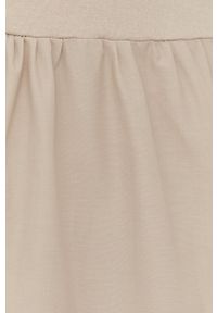 GESTUZ - Gestuz sukienka kolor beżowy maxi rozkloszowana. Kolor: beżowy. Materiał: bawełna, tkanina, dzianina. Długość rękawa: na ramiączkach. Typ sukienki: rozkloszowane. Długość: maxi