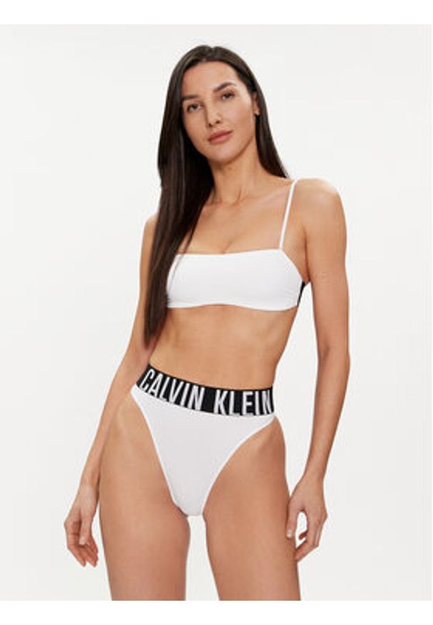 Calvin Klein Underwear Biustonosz top 000QF7630E Biały. Kolor: biały. Materiał: syntetyk