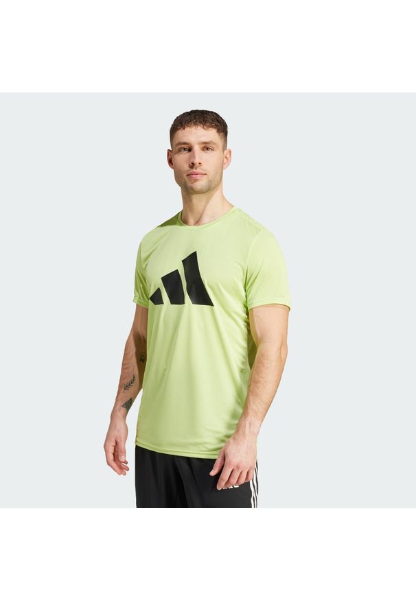 Adidas - Koszulka Run It. Kolor: żółty, wielokolorowy, zielony. Materiał: materiał. Sport: bieganie