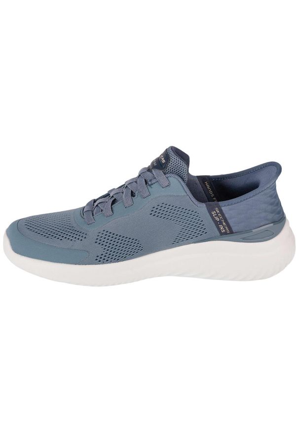 skechers - Buty do chodzenia męskie Skechers Bounder 2.0. Zapięcie: sznurówki. Kolor: niebieski. Materiał: guma, syntetyk, tkanina, materiał. Szerokość cholewki: normalna. Sport: turystyka piesza