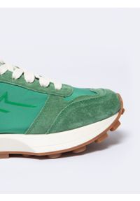 Big-Star - Sneakersy damskie z zamszowymi wstawkami zielone NN274960 301. Kolor: zielony. Materiał: zamsz