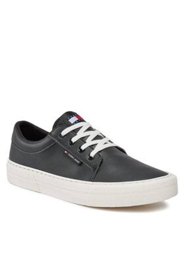 Tommy Jeans Sneakersy Tjm Vulc. Skate Derby Ess EM0EM01400 Czarny. Kolor: czarny. Materiał: skóra. Sport: skateboard