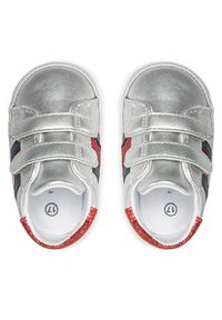 TOMMY HILFIGER - Tommy Hilfiger Półbuty Velcro Shoe Silver T0A4-32110-1070 Srebrny. Kolor: srebrny. Materiał: skóra #2