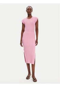 Pinko - PINKO Sukienka dzianinowa 104745 A2FR QM1 Różowy Regular Fit. Kolor: różowy. Materiał: syntetyk