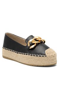 DeeZee Espadryle WSS20375-27 Czarny. Kolor: czarny. Materiał: skóra