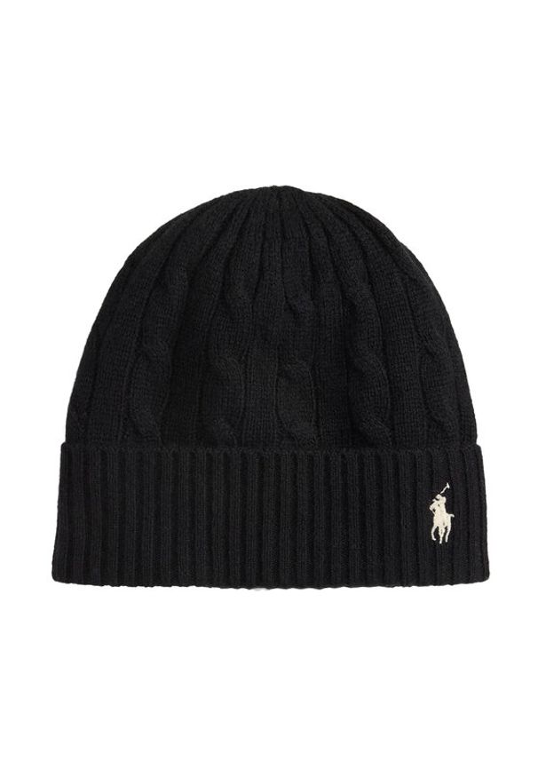 Polo Ralph Lauren Czapka 455981442001 Czarny. Kolor: czarny. Materiał: wełna