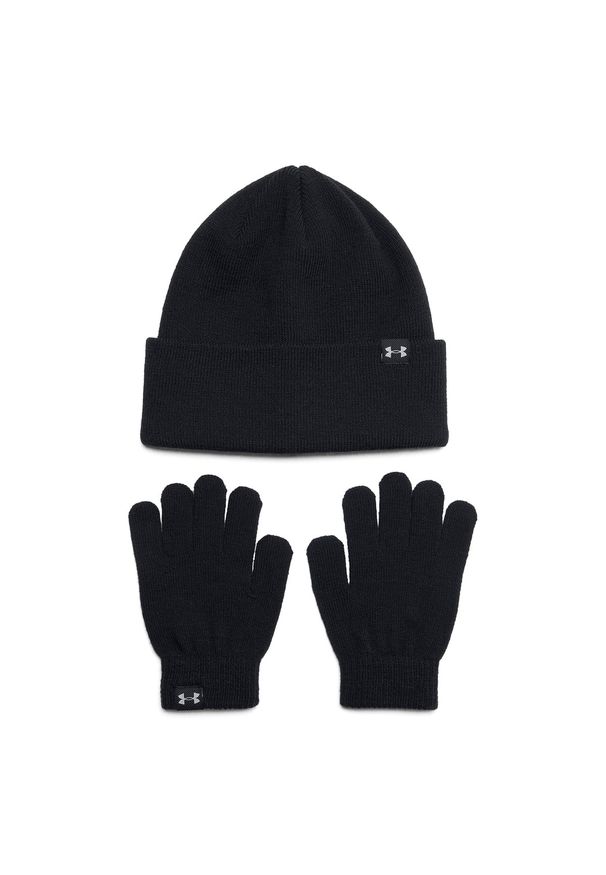 Komplet czapka zimowa i rękawiczki dziewczęce Under Armour G Beanie/Glove Combo - czarne. Kolor: czarny. Materiał: akryl, dzianina. Sezon: zima