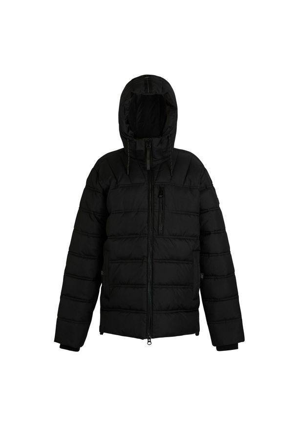 Regatta - Kurtka męska zimowa ocieplana Leeshaw. Kolor: czarny. Materiał: poliester, puch, syntetyk. Sezon: zima. Sport: turystyka piesza