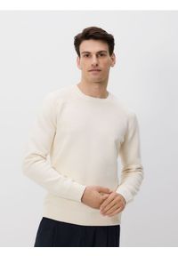 Reserved - Sweter z bawełną - złamana biel. Materiał: bawełna