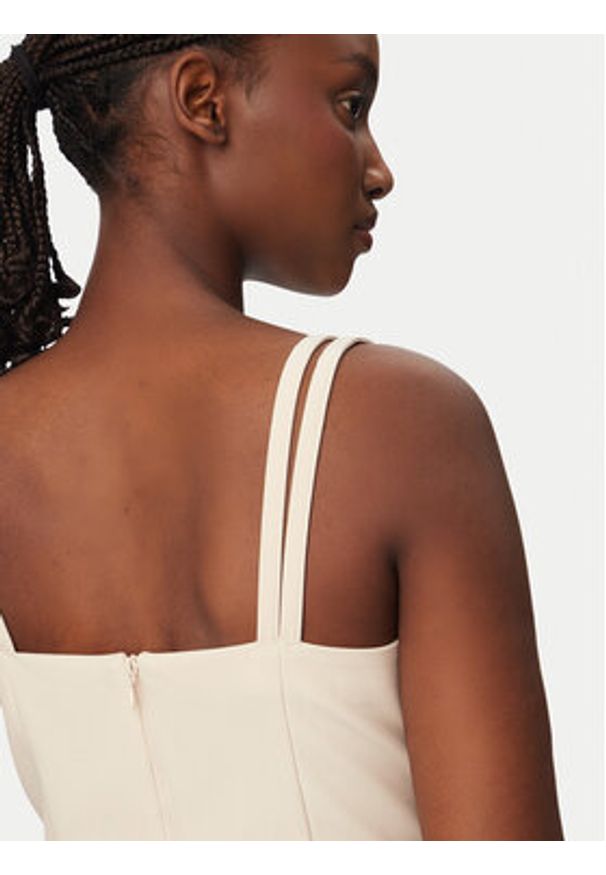 Rinascimento Top CFC0127891003 Beżowy Slim Fit. Kolor: beżowy. Materiał: syntetyk