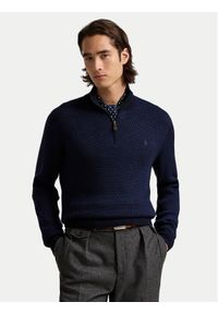 Polo Ralph Lauren Sweter 710948865003 Granatowy Regular Fit. Typ kołnierza: polo. Kolor: niebieski. Materiał: wełna