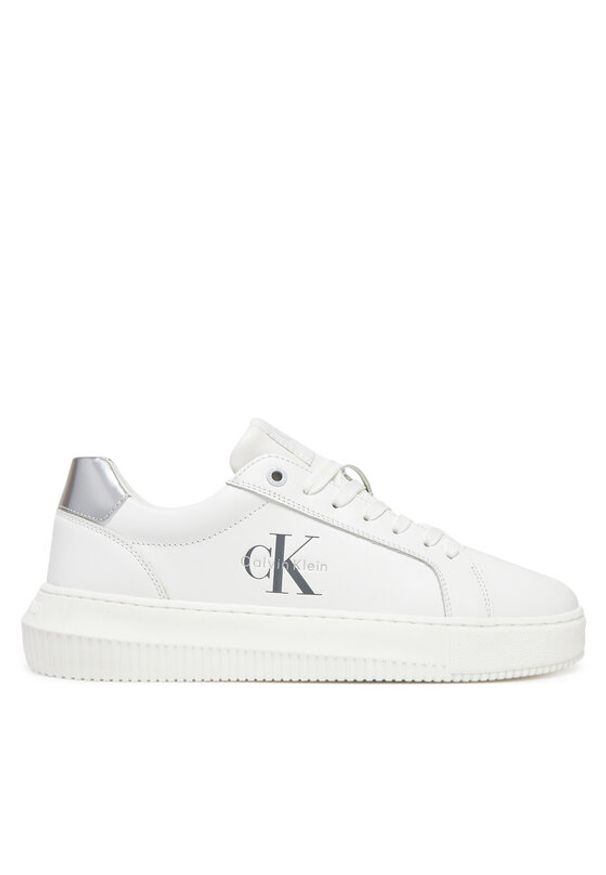 Calvin Klein Jeans Sneakersy Chunky Cupsole Lth Silver YW0YW01876 Biały. Kolor: biały. Materiał: skóra