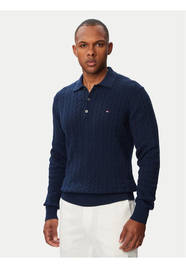 TOMMY HILFIGER - Tommy Hilfiger Sweter Classic MW0MW41955 Granatowy Regular Fit. Kolor: niebieski. Materiał: bawełna