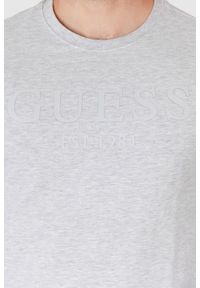 Guess - GUESS Szara bluza męska z logo, Rozmiar M. Kolor: szary. Wzór: aplikacja