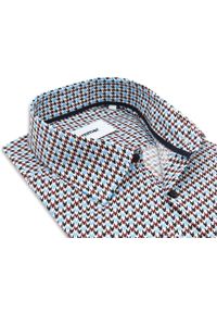 Mmer / Villaro - Koszule męskie - Koszula męska we wzór - kolorowa pepitka F008. Materiał: bawełna, elastan, tkanina. Długość: długie. Wzór: kolorowy #1