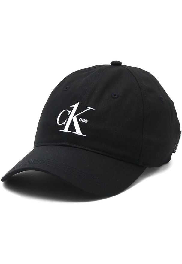 Czapka Calvin Klein, Kobiety. Kolor: czarny. Materiał: materiał, bawełna