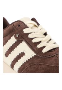 Sneakersy damskie Filippo, naturalna skóra zamszowa, klasyczne sznurowanie kontrastowe wstawki gruba podeszwa z bieżnikiem styl sportowo-casualowy, b. Okazja: na co dzień. Zapięcie: sznurówki. Kolor: brązowy. Materiał: zamsz, skóra. Styl: casual, klasyczny, sportowy #3