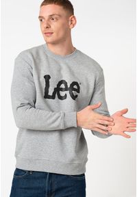 Lee - LEE BASIC CREW LOGO SWS MĘSKA BLUZA REGULAR FIT GREY MELE L80XTJMP #5