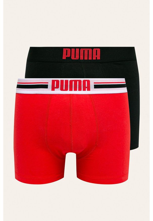 Puma - Bokserki (2 pack). Kolor: czerwony. Materiał: bawełna, dzianina, elastan. Wzór: gładki