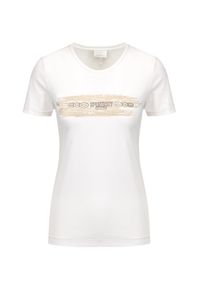 Sportalm - T-shirt SPORTALM LIX. Kolor: biały. Materiał: jersey. Wzór: nadruk, napisy