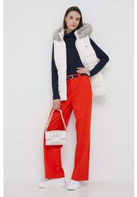 Rich & Royal spodnie damskie kolor pomarańczowy proste high waist. Stan: podwyższony. Kolor: pomarańczowy. Materiał: materiał, wiskoza #4