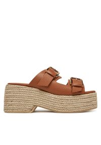 Espadryle Pollini. Kolor: brązowy