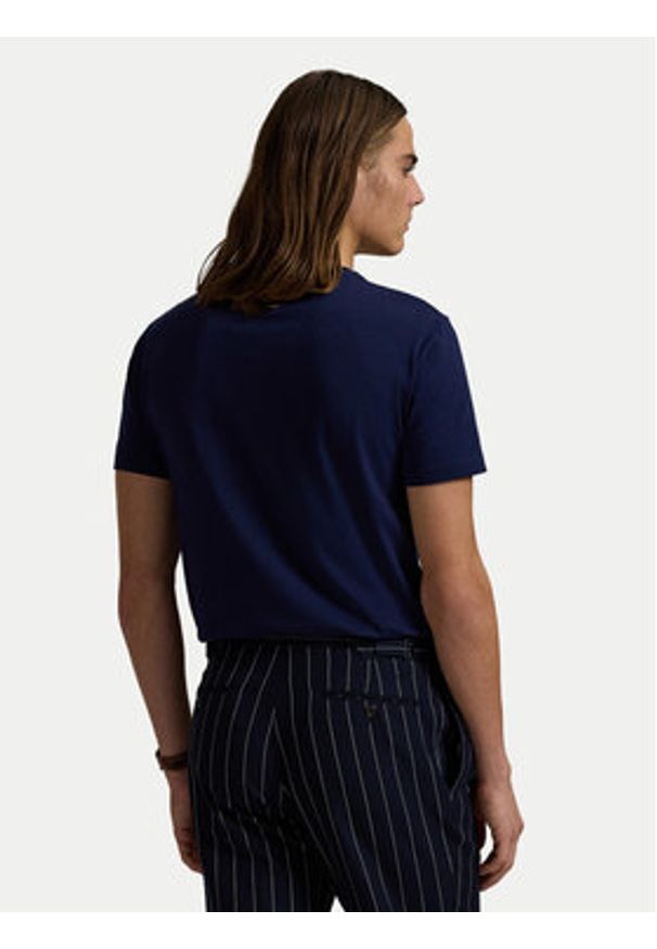 Polo Ralph Lauren T-Shirt 710671438404 Granatowy Slim Fit. Typ kołnierza: polo. Kolor: niebieski. Materiał: bawełna