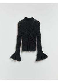 Reserved - Koronkowa bluzka - czarny. Kolor: czarny. Materiał: koronka #1