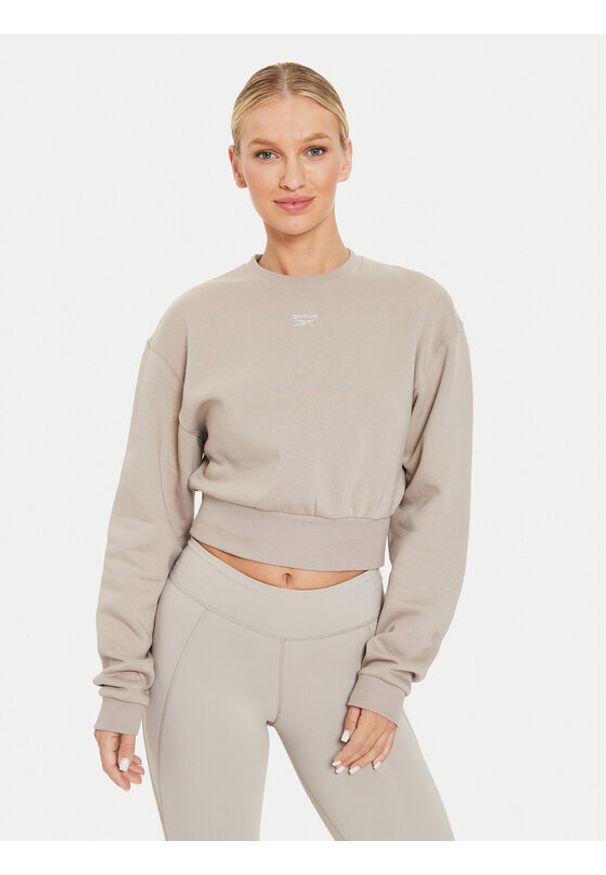 Reebok Bluza Fleece Coverup 100076068 Brązowy Regular Fit. Kolor: brązowy. Materiał: bawełna, syntetyk