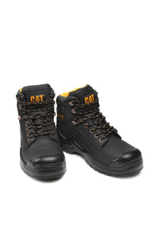 CAT Footwear Trapery Striver Bump St S3 P724913 Czarny. Kolor: czarny. Materiał: skóra