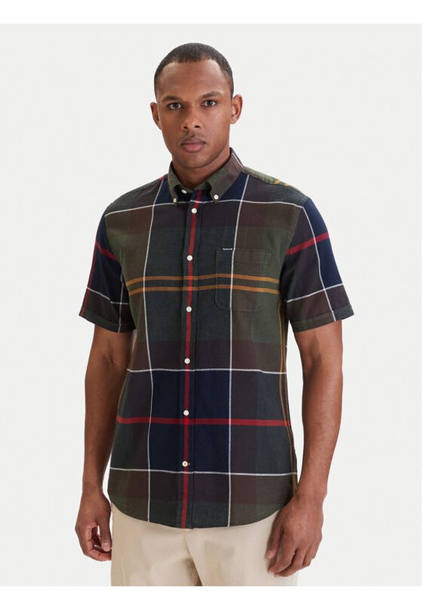 Barbour Koszula Douglas MSH5077TN11 Zielony ciemny Regular Fit. Kolor: zielony. Materiał: bawełna