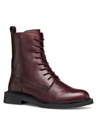 Geox Botki D Serilda D46WYG 00043 C7011 Bordowy. Kolor: czerwony. Materiał: skóra