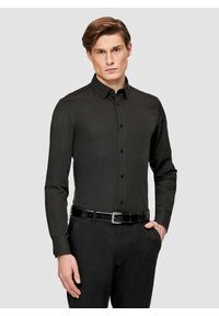 Pako Lorente - PAKO LORENTE – Czarna koszula męska z wełną. Typ kołnierza: kołnierzyk klasyczny. Kolor: czarny. Materiał: wełna. Długość rękawa: długi rękaw. Długość: długie #1