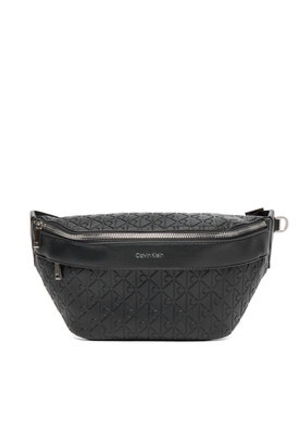 Calvin Klein Nerka Emblem Emboss Waistbag LV04D3205G Czarny. Kolor: czarny. Materiał: skóra