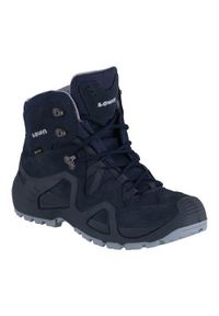 Buty trekkingowe damskie Lowa Zephyr Mid Gtx. Wysokość cholewki: za kostkę. Zapięcie: sznurówki. Kolor: niebieski. Materiał: syntetyk, tkanina, zamsz, materiał. Szerokość cholewki: normalna