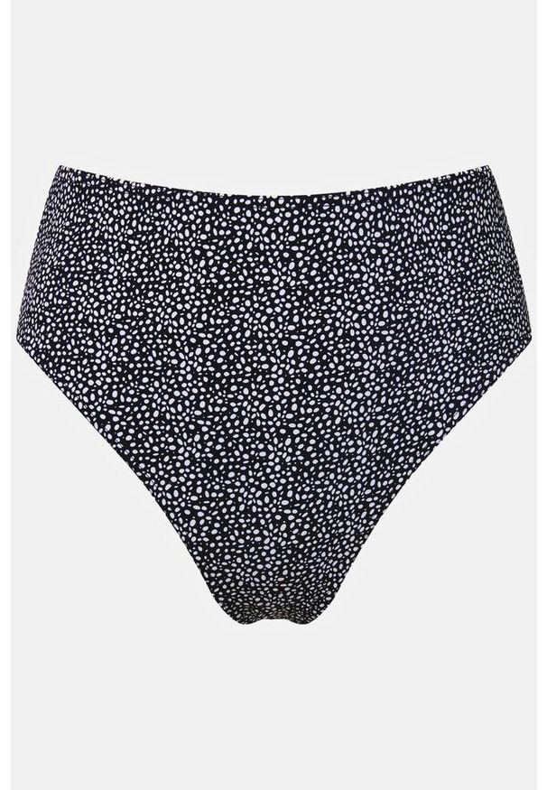ULLA POPKEN - Damskie Majteczki bikini wysoki stan wzór w groszki. Stan: podwyższony. Kolekcja: plus size. Kolor: czarny. Materiał: poliester, poliamid, materiał, elastan. Wzór: grochy