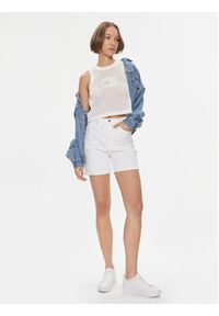 Tommy Jeans Top DW0DW18336 Écru Regular Fit. Materiał: bawełna #3