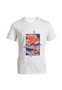 ARTENGO - Koszulka do tenisa dla chłopców Artengo Soft 100. Kolor: biały, niebieski, wielokolorowy. Materiał: poliester, materiał. Sport: tenis