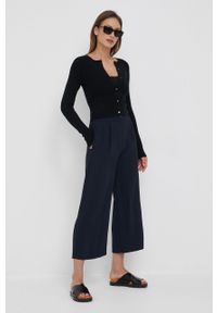 Calvin Klein Jeans kardigan damski kolor czarny lekki. Kolor: czarny. Materiał: dzianina, materiał. Wzór: gładki #4
