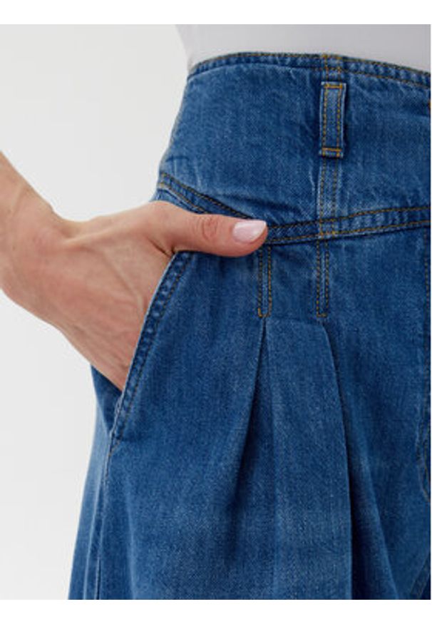 TwinSet - TWINSET Jeansy 251TP2611 Niebieski Wide Leg. Kolor: niebieski